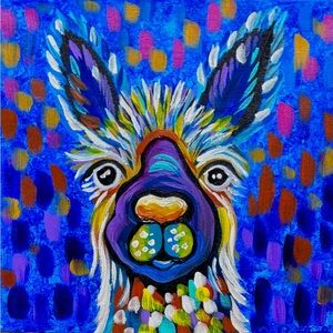 Original Art- Llama Painting 12x12 - signed by the artist- Me :).
